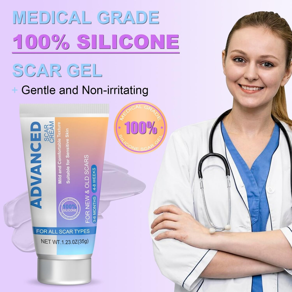 Silicone Scar Gel - Advanced Scar Treatment for Keloid & Bump Removal
