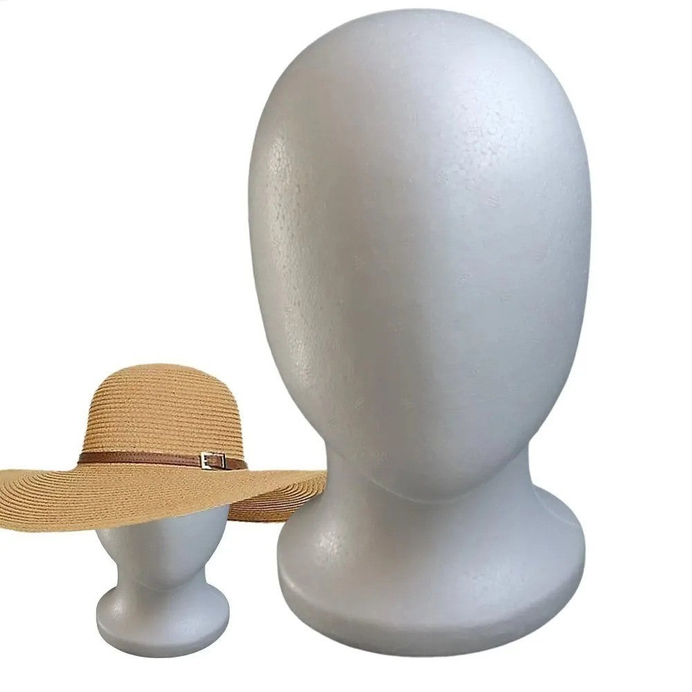 Foam Wig Head Display Stand for Wigs Hats Glasses - White Mannequin Head