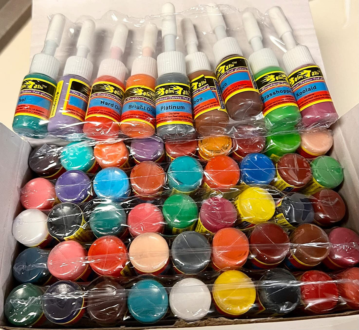 Tattoo Ink Set 54 Colored Pigment Palette - 5ml bottles Professional Supplies