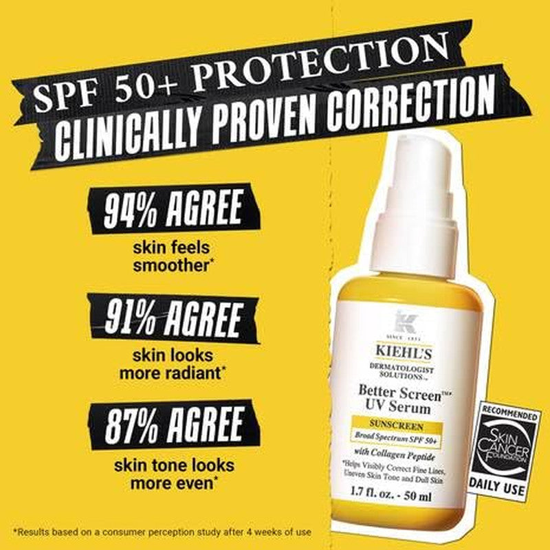 SPF 50 Collagen Peptide Facial Sunscreen Serum - Lightweight & Hydrating