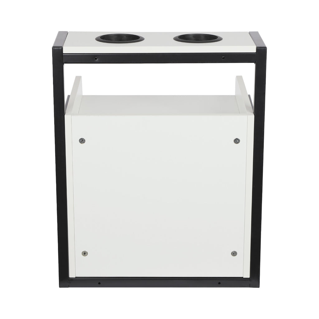 Wall-Mounted Salon Storage Cabinet with 2 Drawers - Black & White