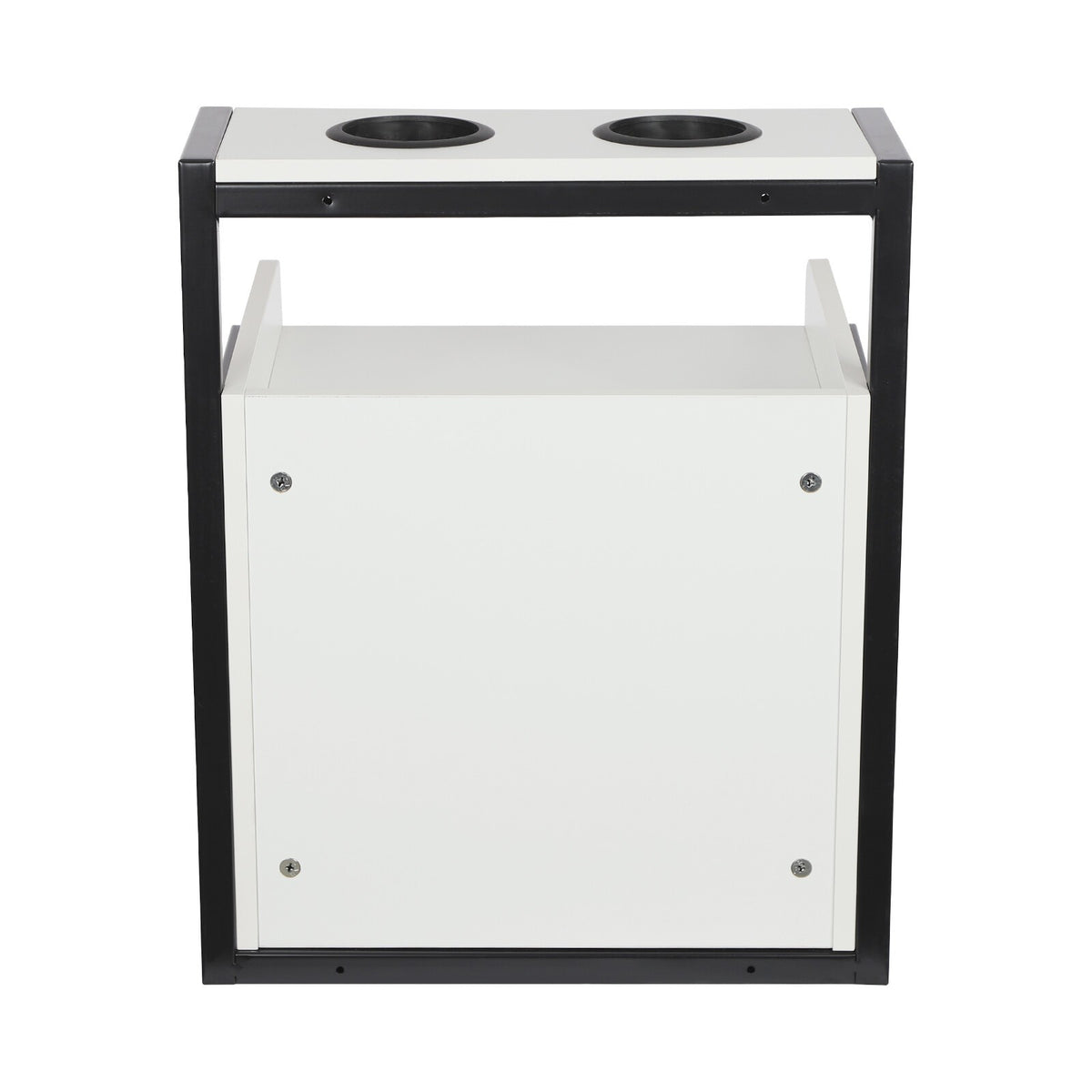 Wall-Mounted Salon Storage Cabinet with 2 Drawers - Black & White