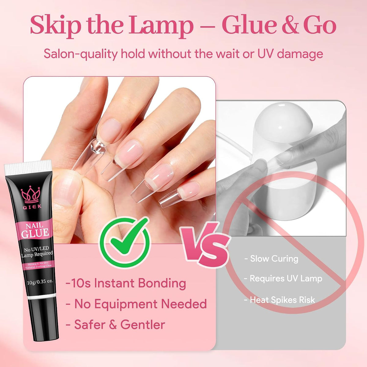 Nail Glue & Remover Pen Set - Semi-Solid Gel, No Lamp Needed, 10g & 6ml