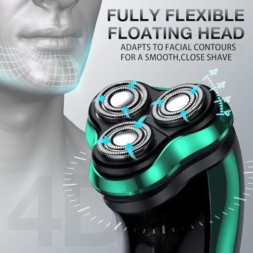 Cordless Waterproof Rotary Men’s Electric Shaver with Pop-Up Trimmer