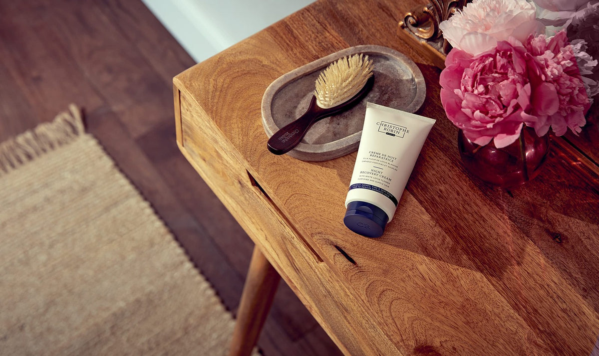 Night Recovery Hair Cream with White Lotus Flower for Damaged Hair - Rich Overnight Treatment