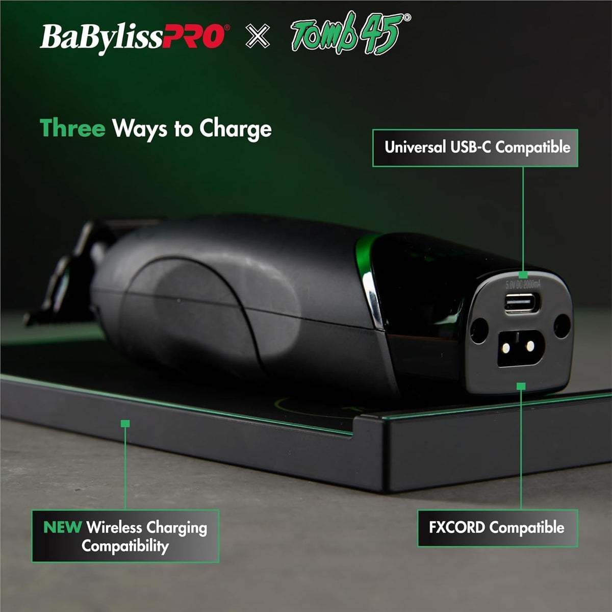 Wireless Charging Lithium-Ion Trimmer FXT45T Zero Gap Hair Clipper