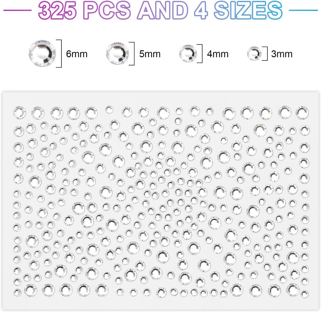 Face Gems Self-Adhesive Festival Jewels for Makeup, Hair, Nails – 2 Sheets