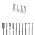Nail Drill Bits Set - 10 Pcs Tungsten Carbide and Diamond Tips for Manicure Pedicure