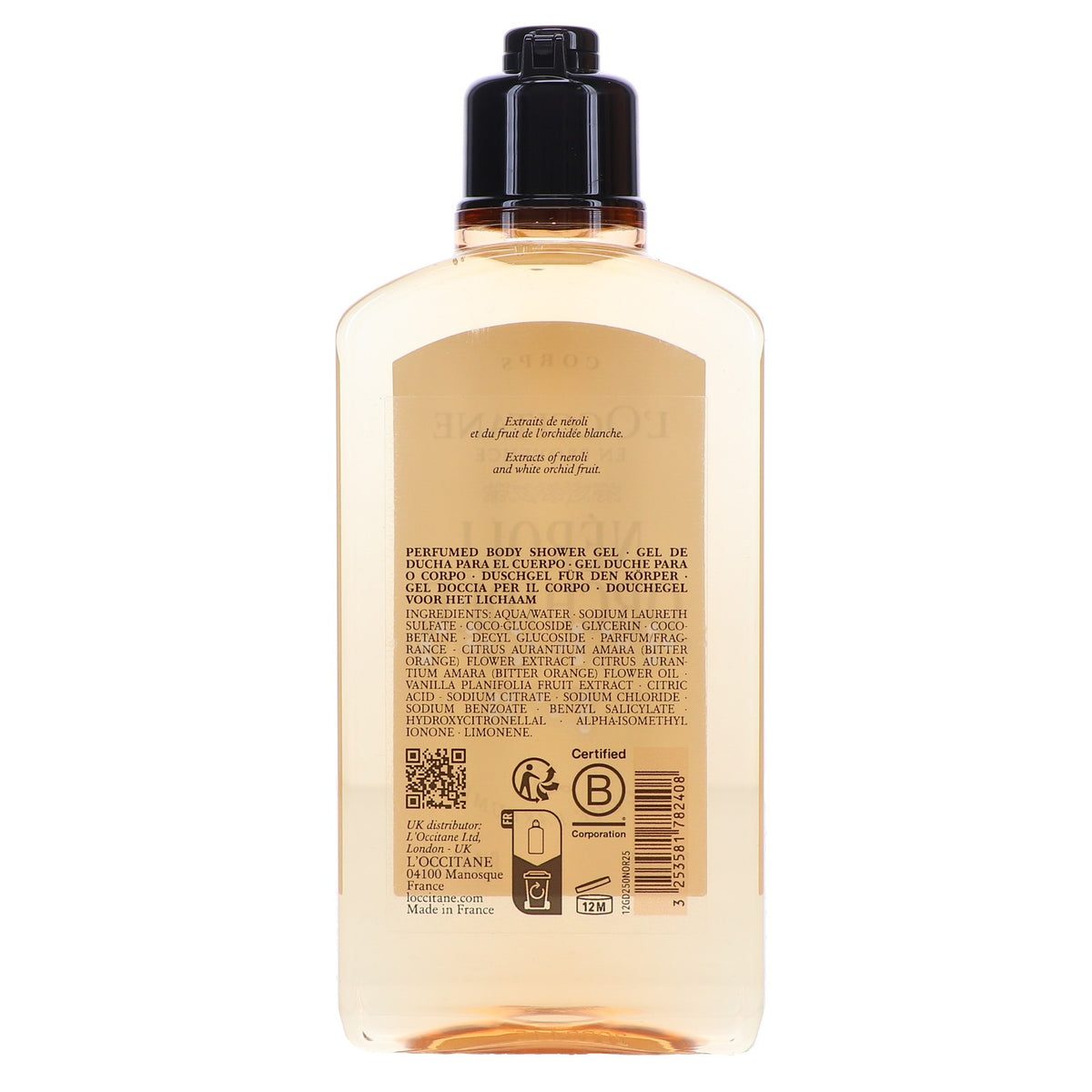 L'Occitane Neroli & Orchid Shower Gel 8.4 oz - Gentle Moisturizing Body Wash