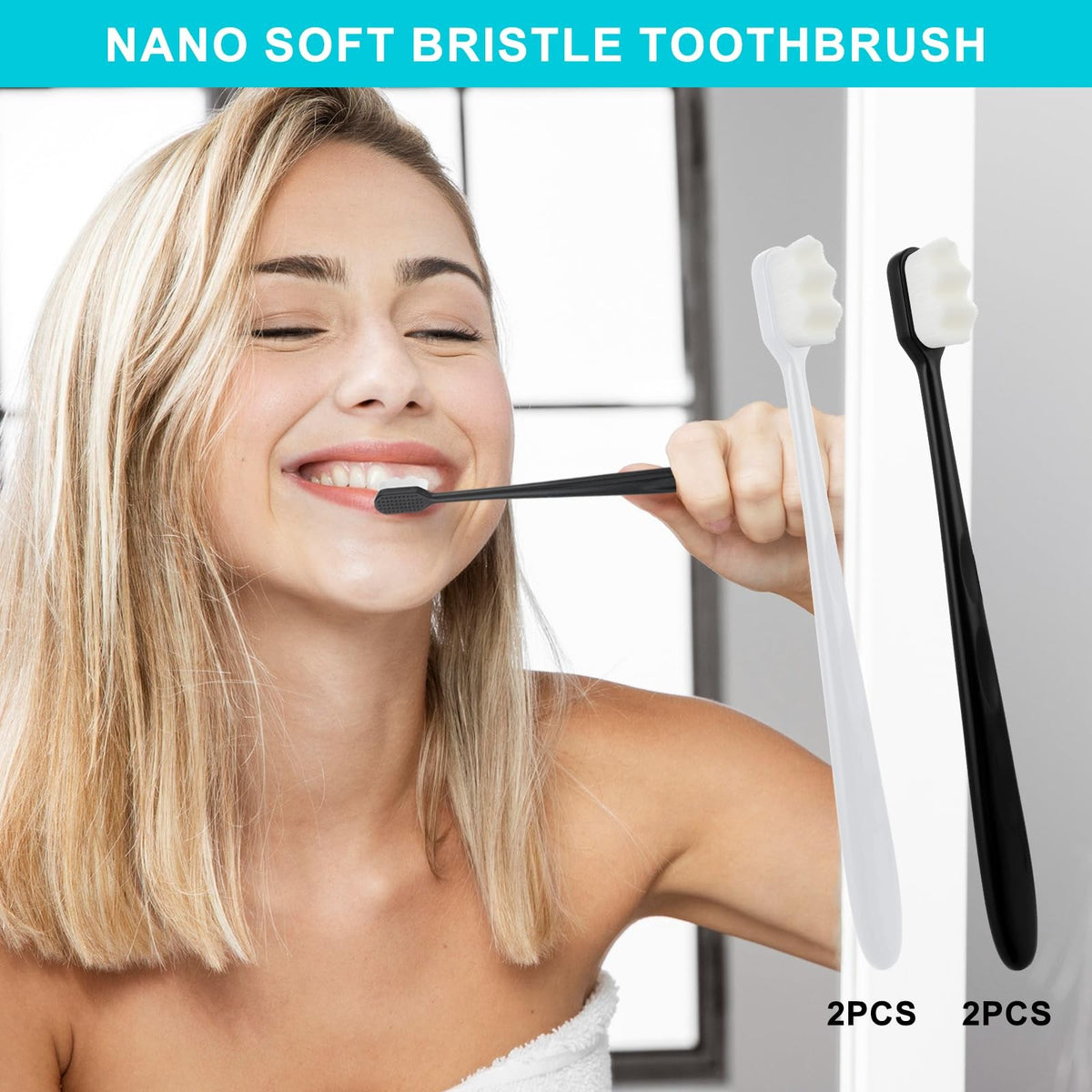 Ultra Soft Micro Nano Manual Toothbrush Pack of 4 for Sensitive Teeth