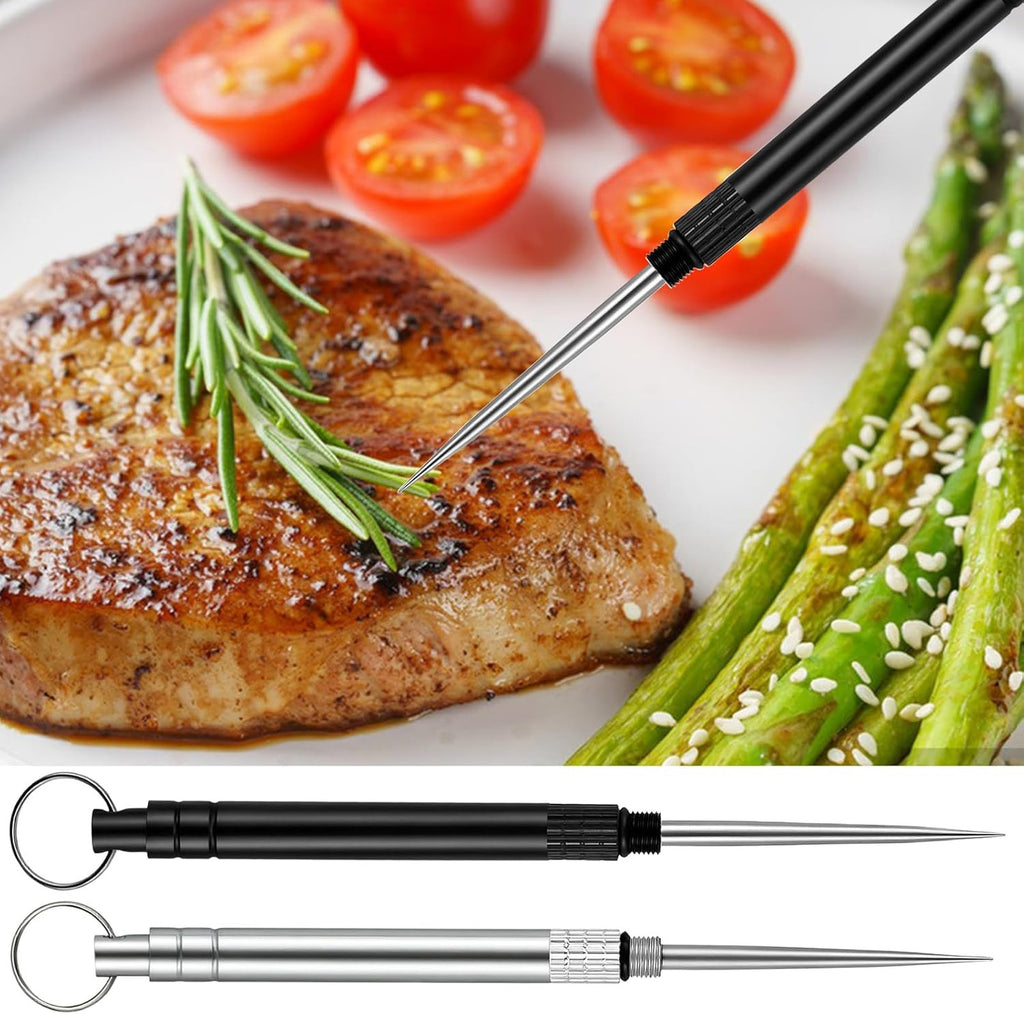 Mini Titanium Reusable Metal Toothpick Set with Stainless Steel Holder - Portable & Hygienic