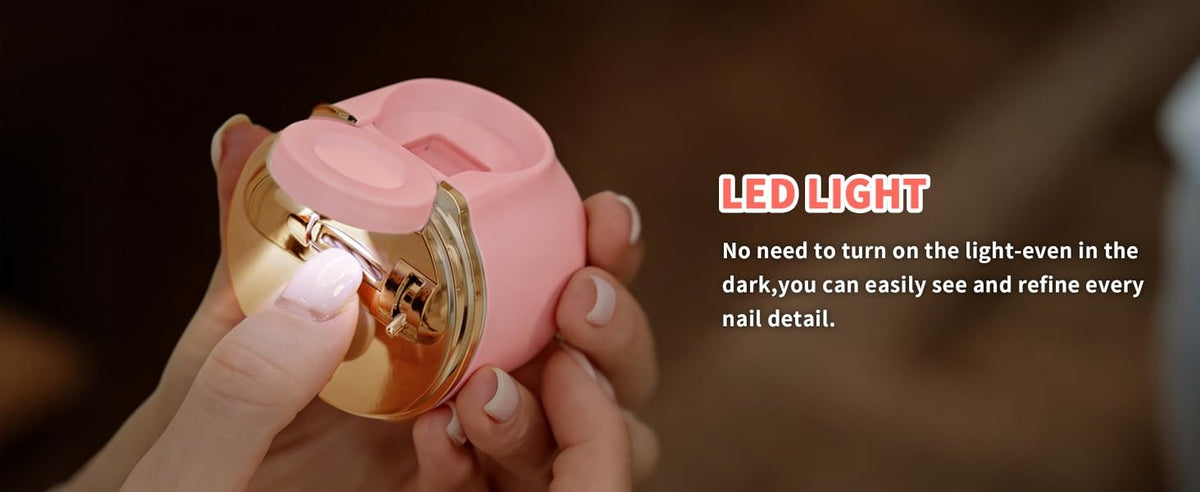 Electric Nail Clipper with LED Light and Adjustable Speed - Portable & Quiet