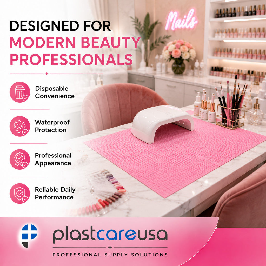 Pink Disposable Dental Bibs — 1000 Pack for Tray, Chair, Nail & Tattoo Covers