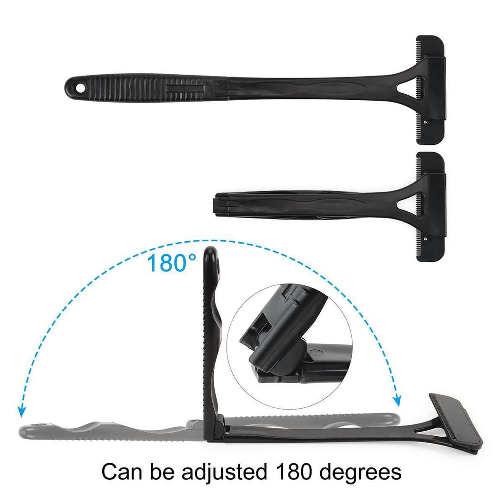 Back Hair Removal Shaver with Long Handle, 3-Blade Body Groomer Set