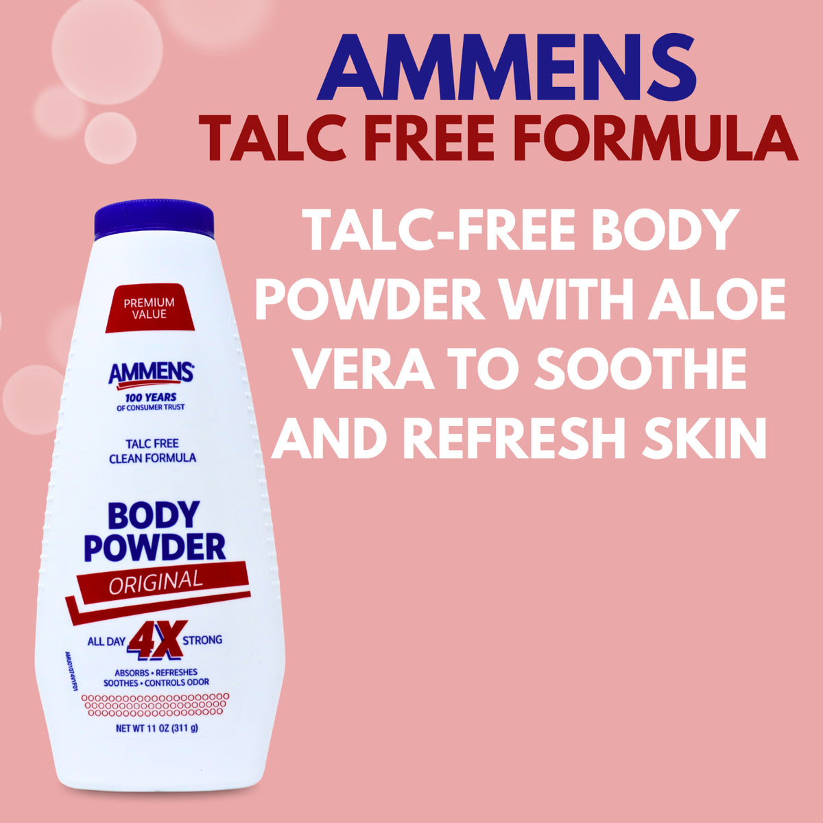 Talc-Free Body Powder with Odor Control - 11 fl oz (3-Pack)