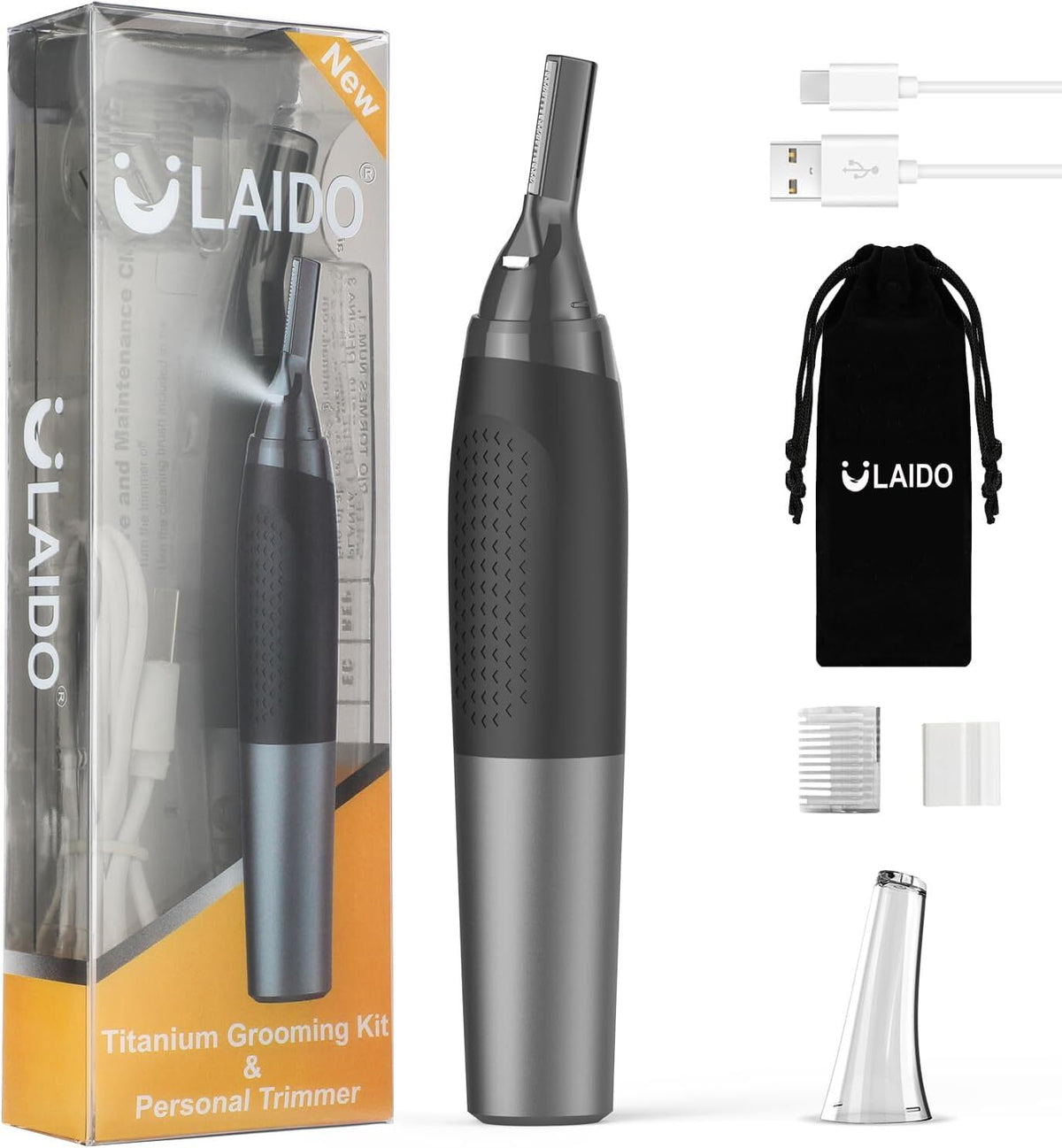 Rechargeable Nose Ear Face & Beard Trimmer Kit for Men