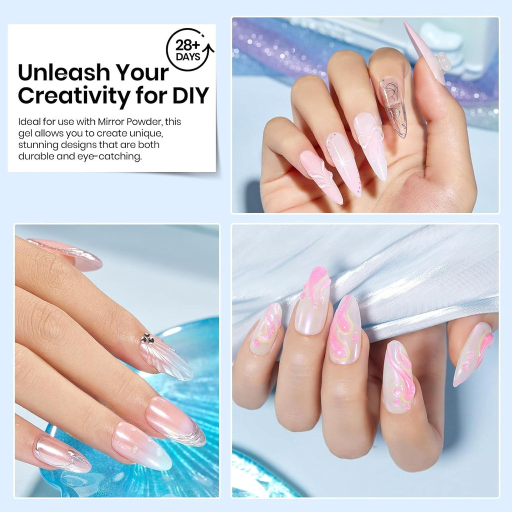 3D Gel Nail Art Kit No Wipe Sculpting Gel for DIY & Salon, 15g