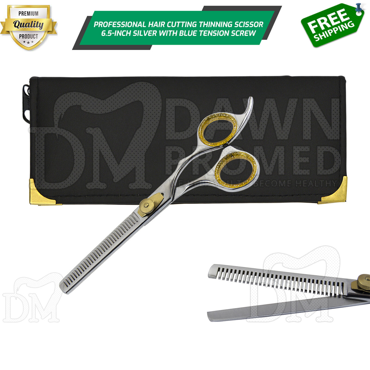 Professional Hair Thinning Scissors 6.5 Inch with Gold Tension Screw - German Steel
