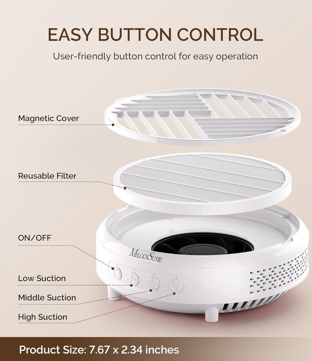 Nail Dust Collector Vacuum Fan with Reusable Filter for Manicure Art