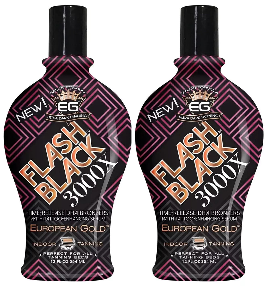 European Gold Flash Back 3000X Bronzer Indoor Tanning Lotion - 2-Pack 12oz
