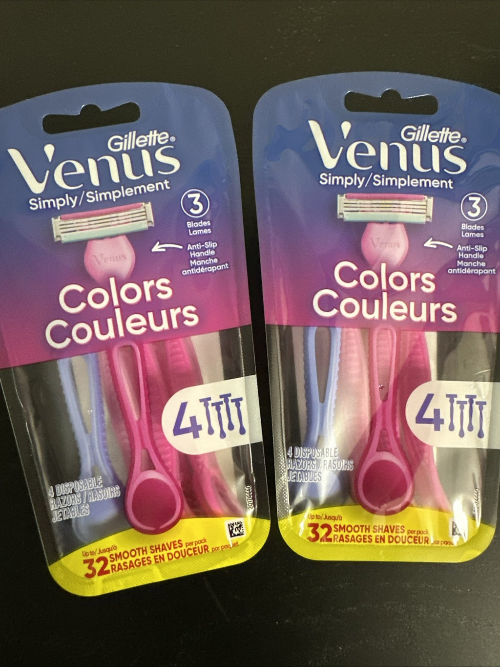 Gillette Venus Simply Colors Disposable Razor Set - 4 Blades, 2 Pack