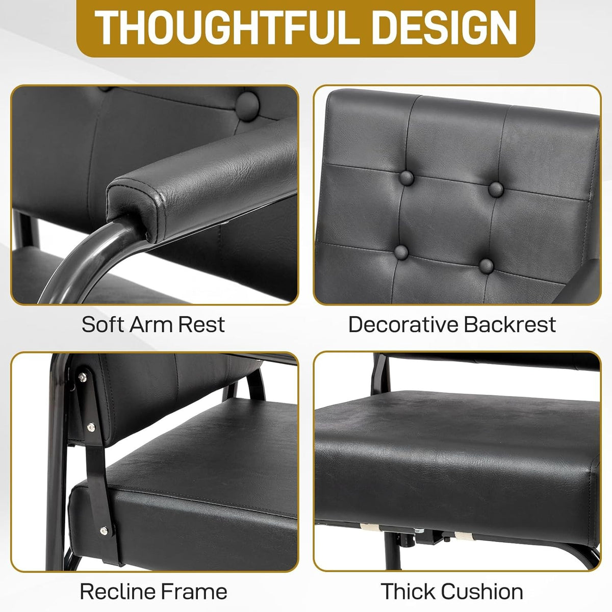 Auto Recline Shampoo Chair with Tilted Backrest for Salon & Barber Use