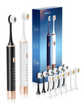 Electric Sonic Toothbrush Set with 12 Replacement Heads & 6 Modes - Rechargeable & Waterproof