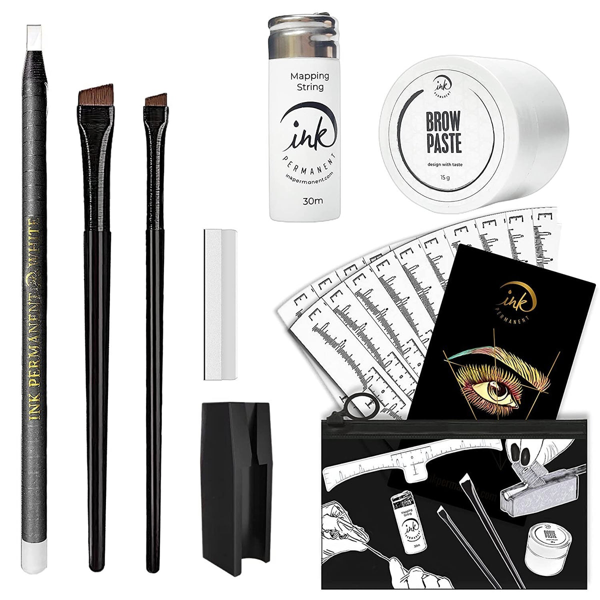 Permanent Makeup Brow Mapping Set with Pencil, Paste & Tools