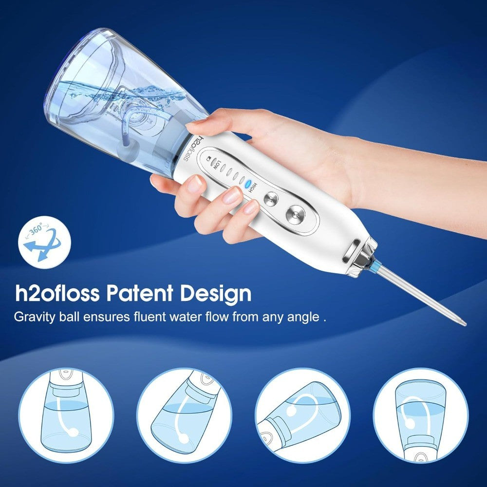 Portable Water Flosser Dental Water Jet with 5 Modes & 6 Tips - Oral Care