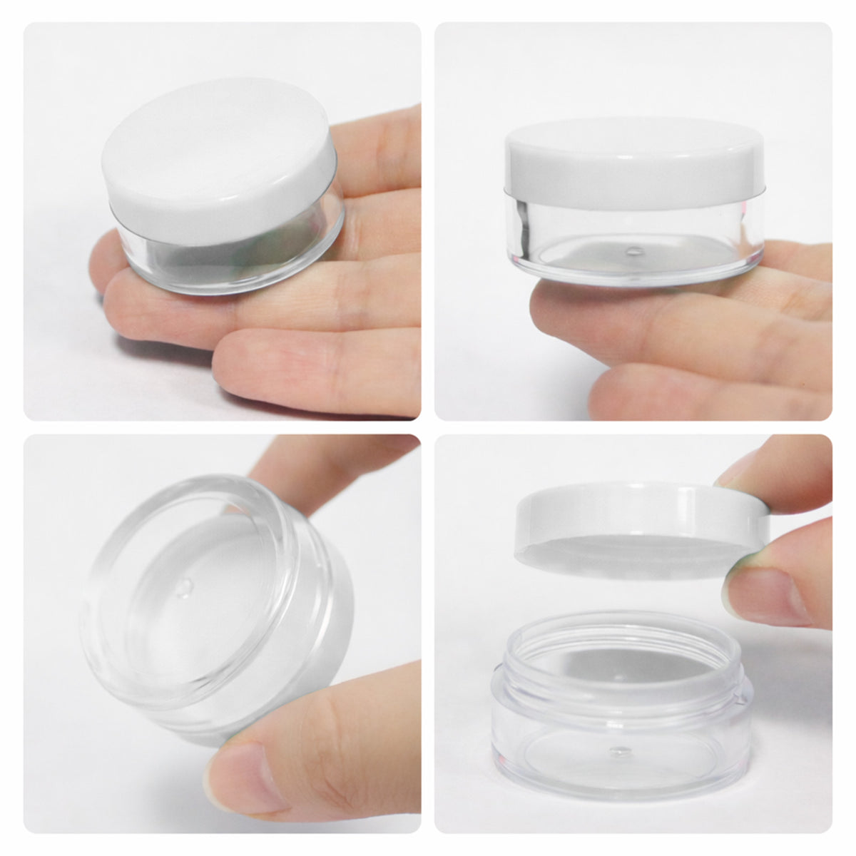 100pcs 10ml Cosmetic Sample Jars with Screw Cap - Clear Reusable Containers for Makeup, Cream, Glitter