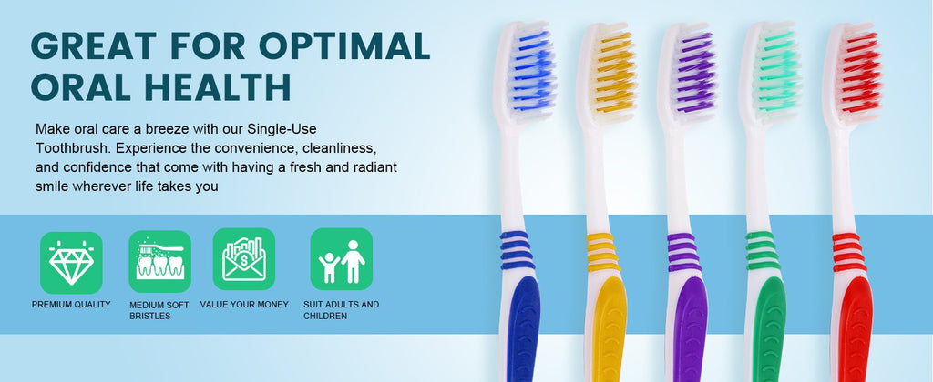 Bulk Pack of 50 Disposable Soft Bristle Toothbrushes for Travel & Hygiene