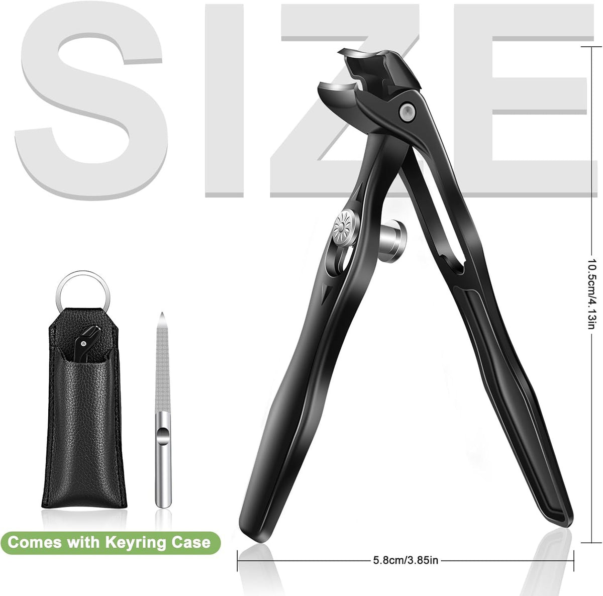 Heavy Duty Toenail Clipper with Long Handle & Angled Head for Thick Nails
