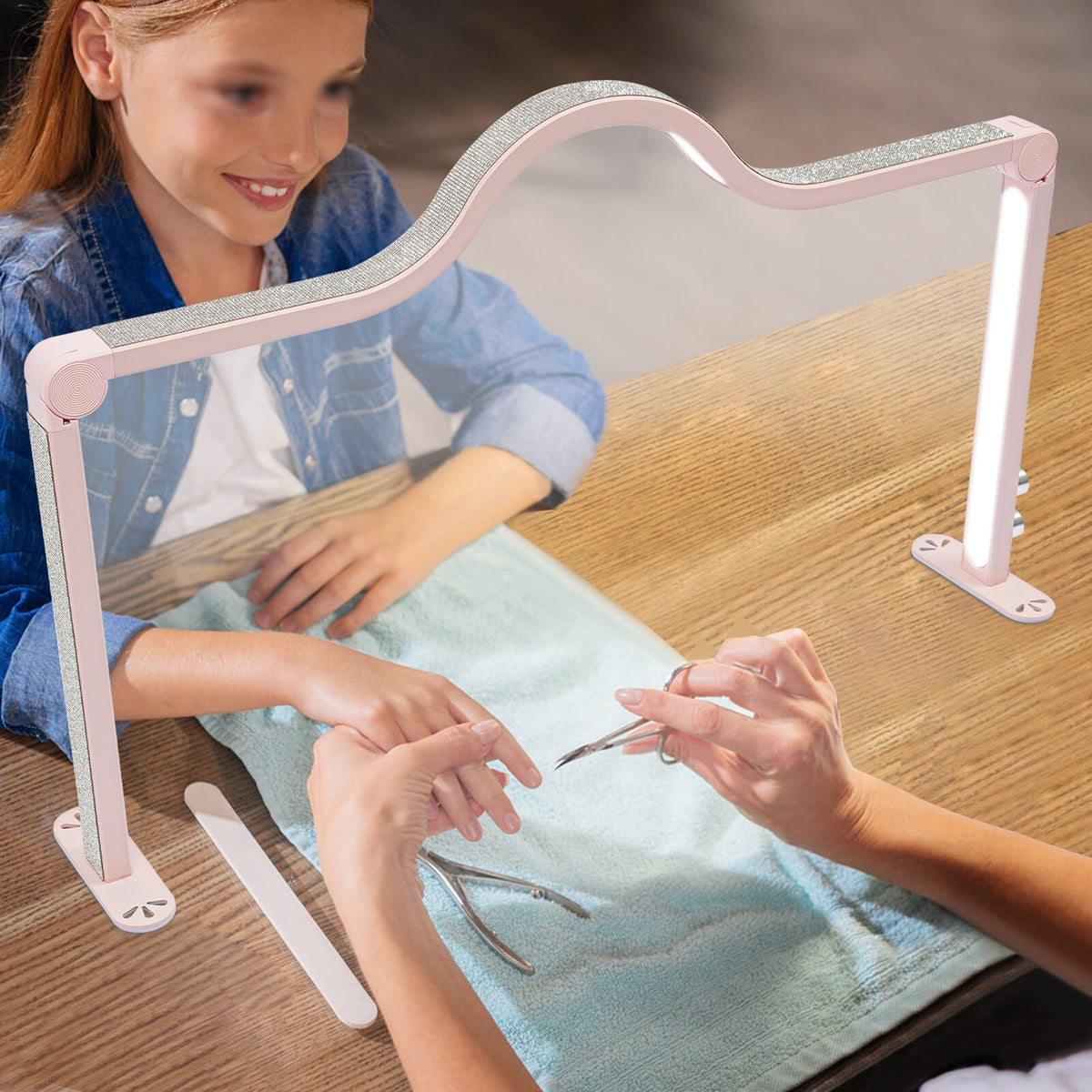 Dimmable Nail Tech Lamp for Desk | Manicure & Lash Light with 48W LED, 3 Modes, Adjustable Color Temperature