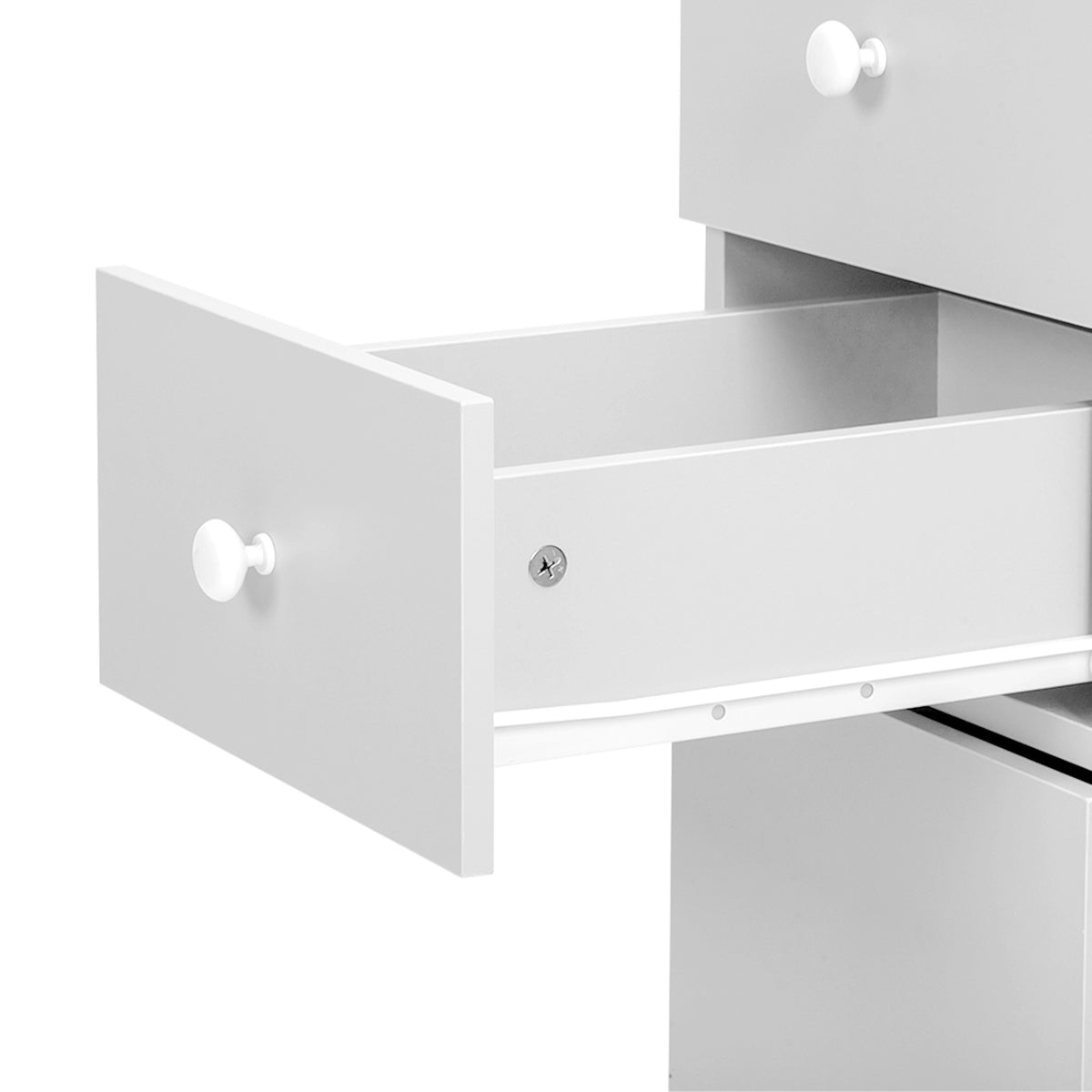 Foldable Nail Tech Table with Dust Collector, Storage Shelves & Lockable Casters