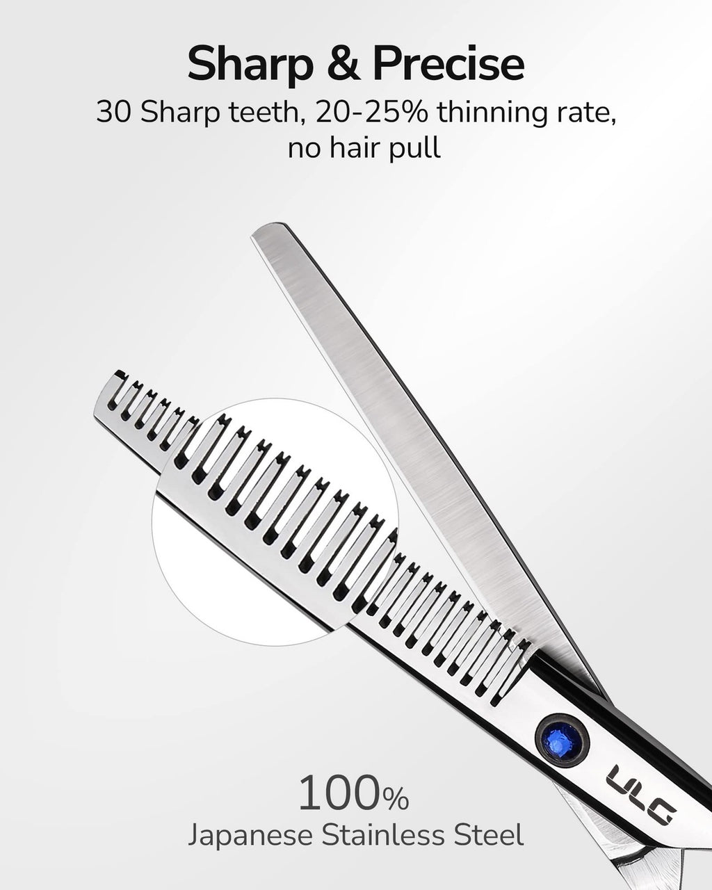 Professional Hair Thinning Scissors 6.5 Inch Japanese Steel Barber Shears