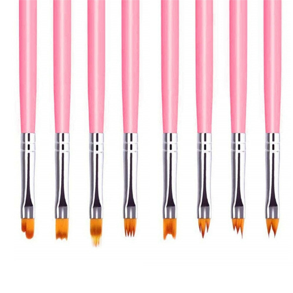 8Pcs Nail Art Brush Set for Gradient Draw Polish UV Gel Manicure Tools