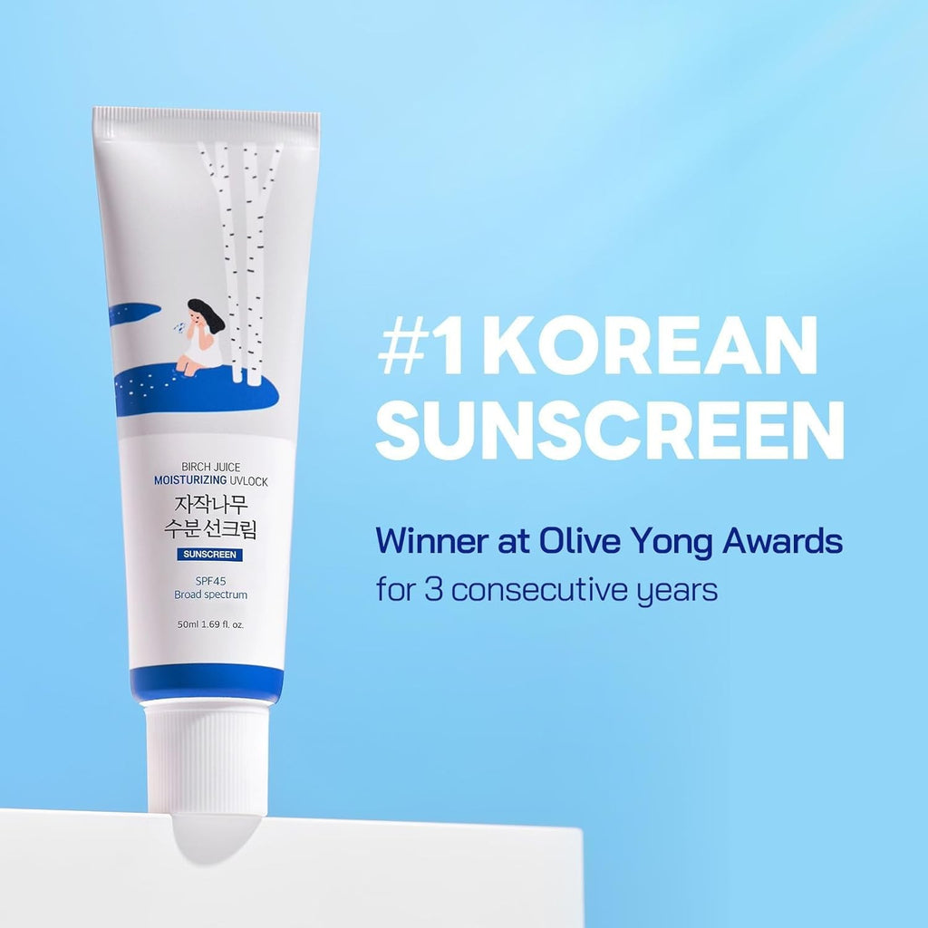 Birch Juice Moisturizing Sunscreen SPF 45 - Lightweight, Non-Greasy UV Protection