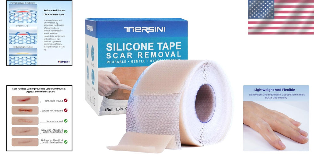 Silicone Scar Tape - Breathable Waterproof Skin Healing 1.6x120 Inches