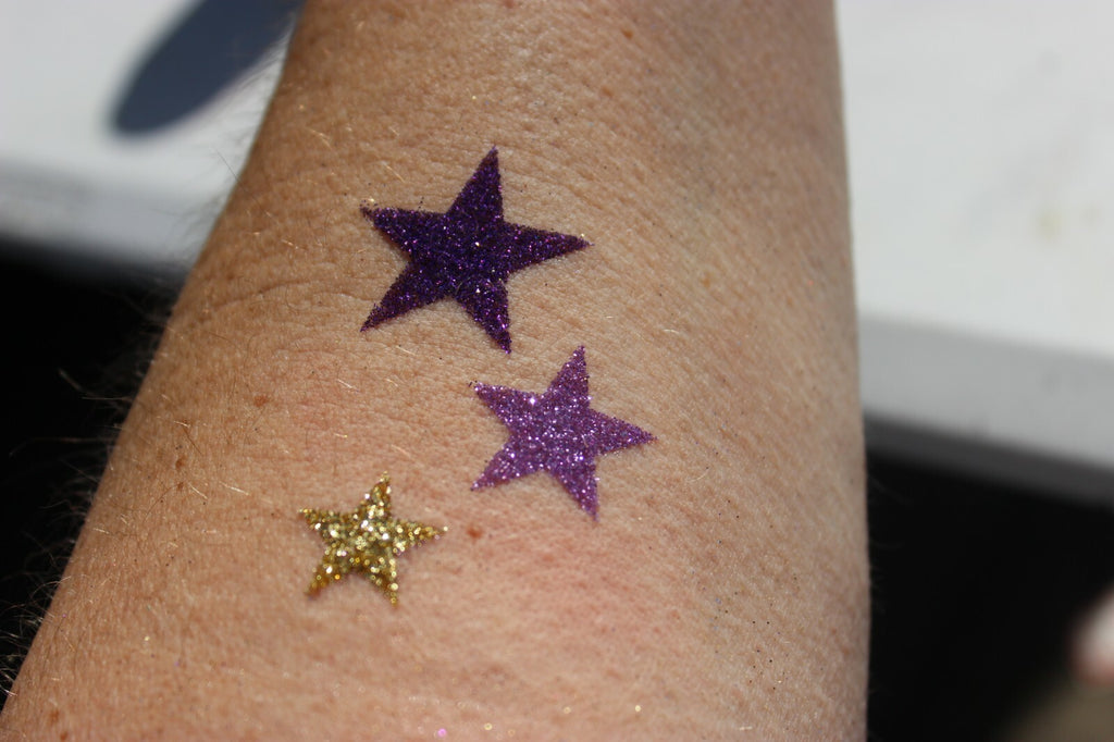 Three Stars Glitter Tattoo Stencils Pack – 20 One-Time Use Stencils