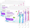 72 Pack Disposable Mini Toothbrushes with Built-in Toothpaste and Floss