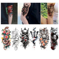 Waterproof Temporary Tattoo Set - 6 Sheets Rose Arm & Body Art