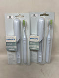 Electric Toothbrush Set with 2 Battery-Powered Sonicare Toothbrushes and Travel Case