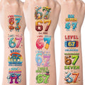 Temporary Tattoos 6 Sheets Set 200+ Designs 6/7 Number Theme Party Favors
