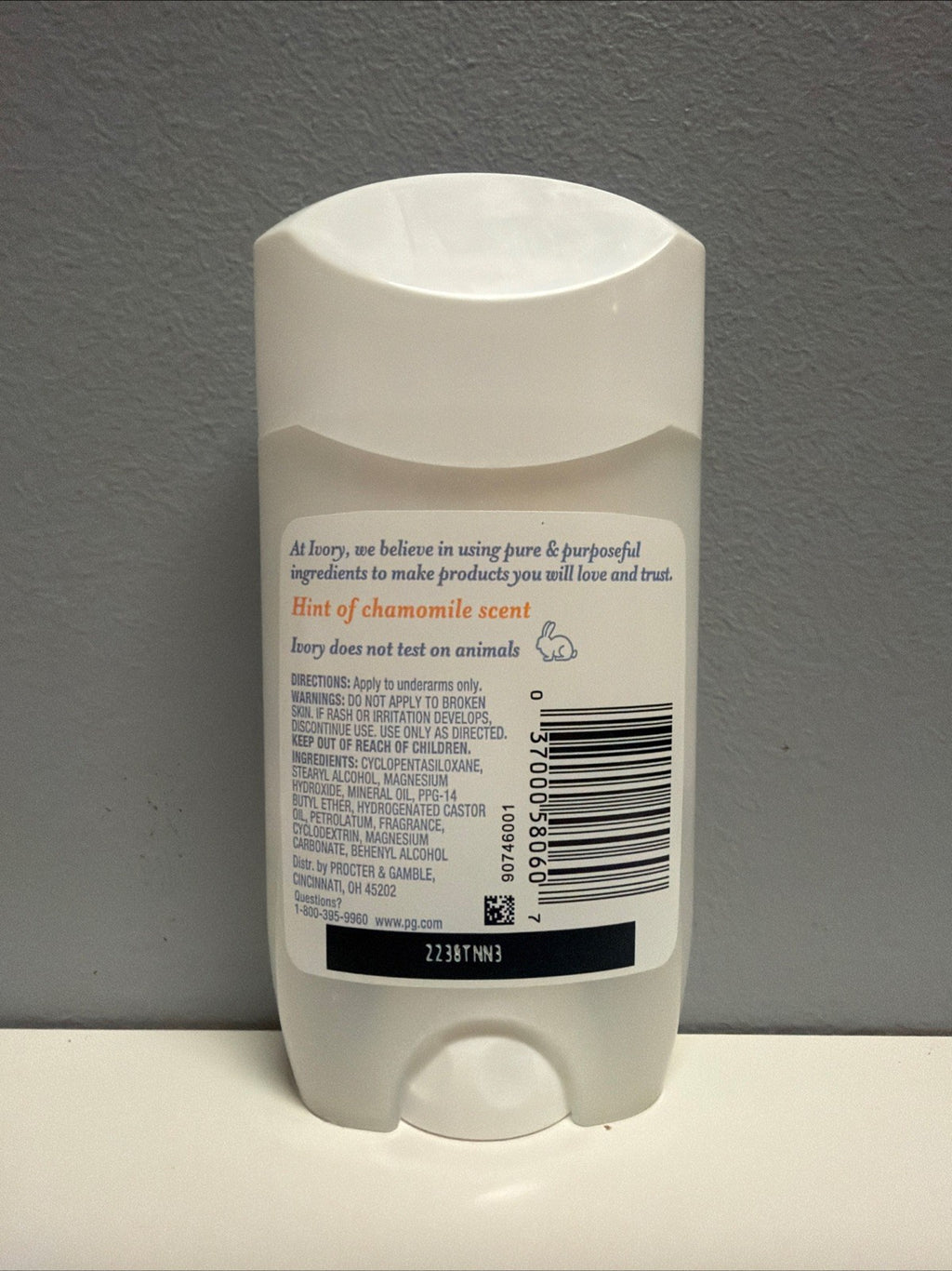 6-Pack Ivory Gentle Deodorant with Chamomile Aluminum Free 2.4oz