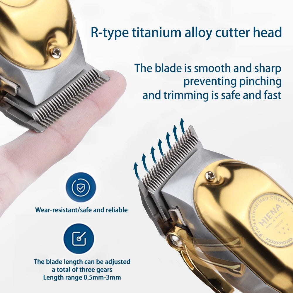 Professional Hair Clippers & Trimmer Kit with Adjustable Blades and Rechargeable Battery