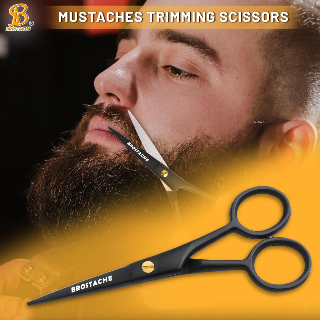 5 Inch Stainless Steel Beard & Mustache Scissors with Sharp Blades and Coating