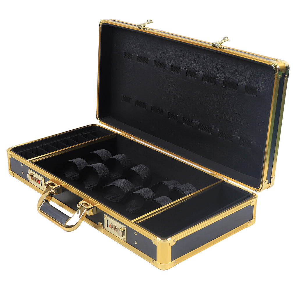 Large Barber Travel Suitcase with Lock Gold - Stylist Tool Organizer