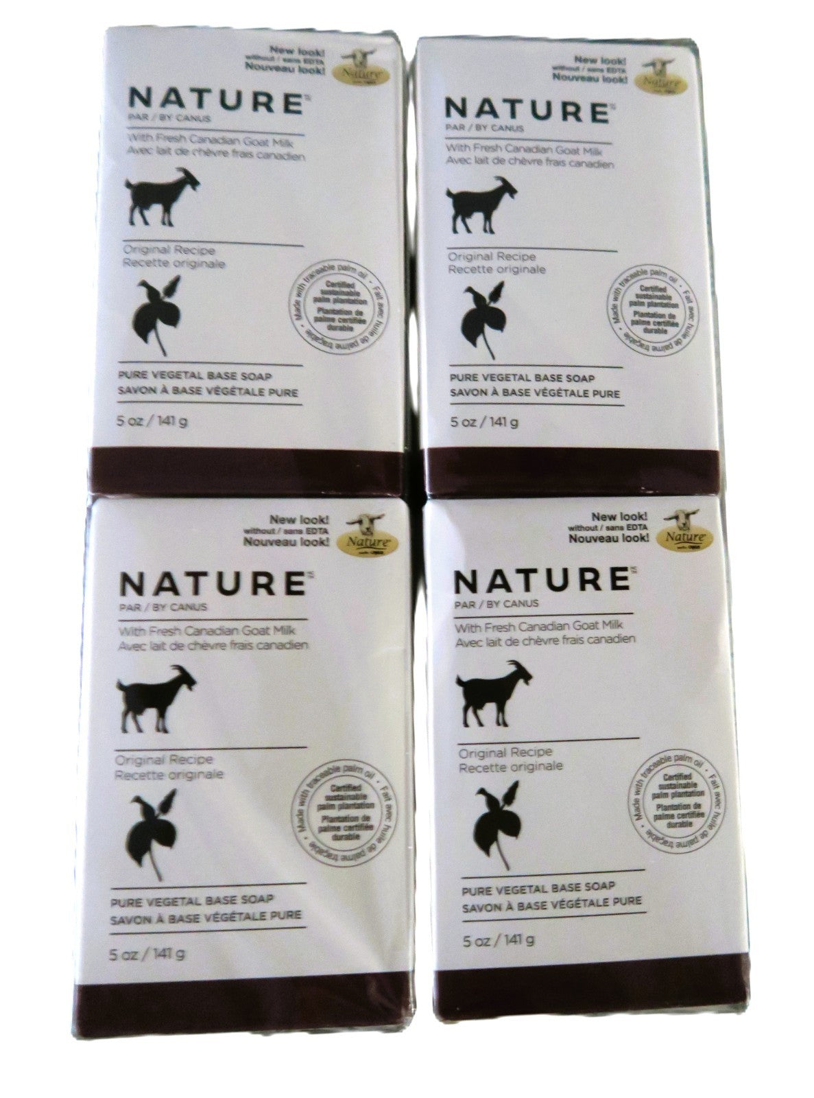 Canadian Goat Milk Bar Soap - Fresh, Moisturizing 5oz 4-Pack