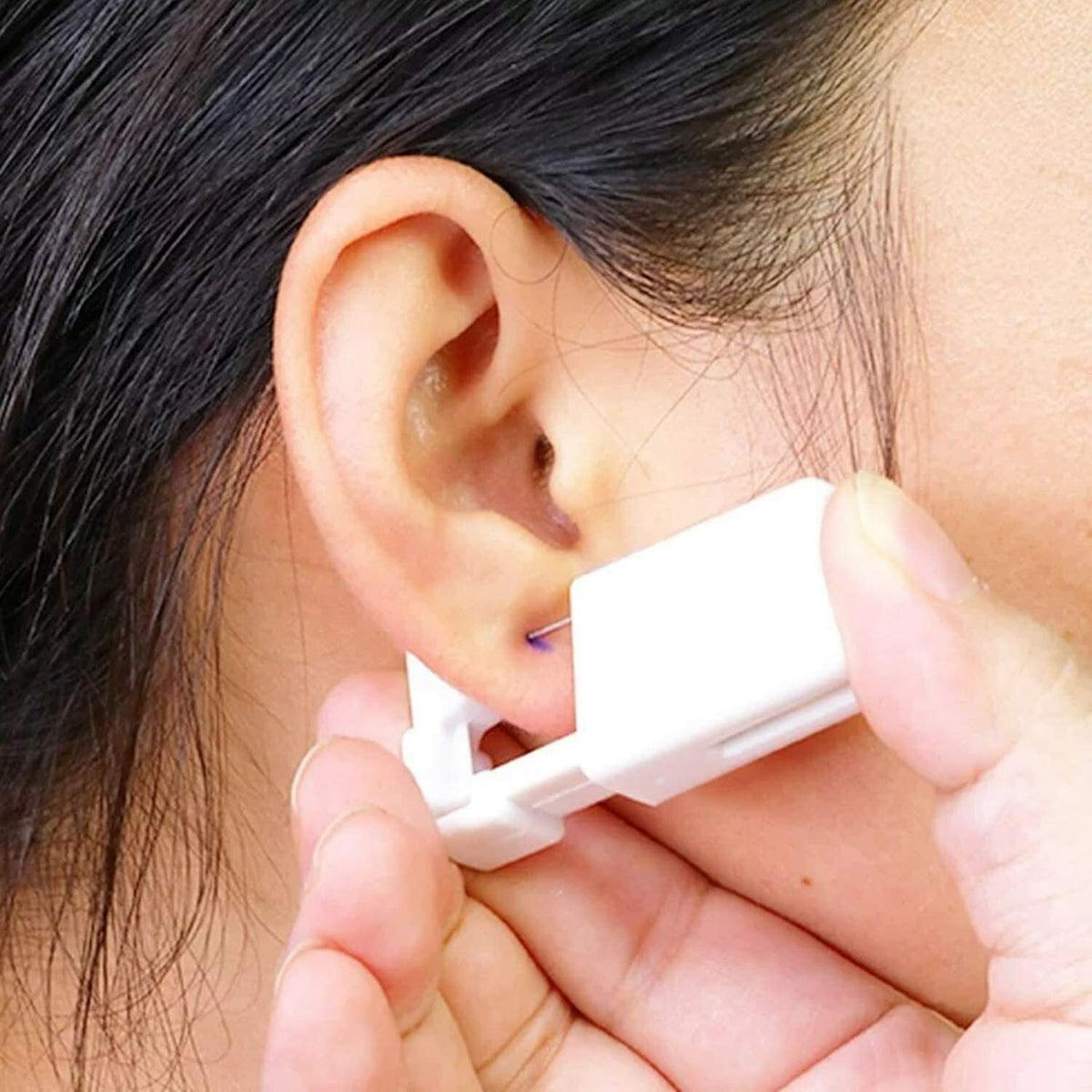Disposable Ear Piercing Kit 2 Pack Silver Stud Earring Gun for Home Self-Piercing