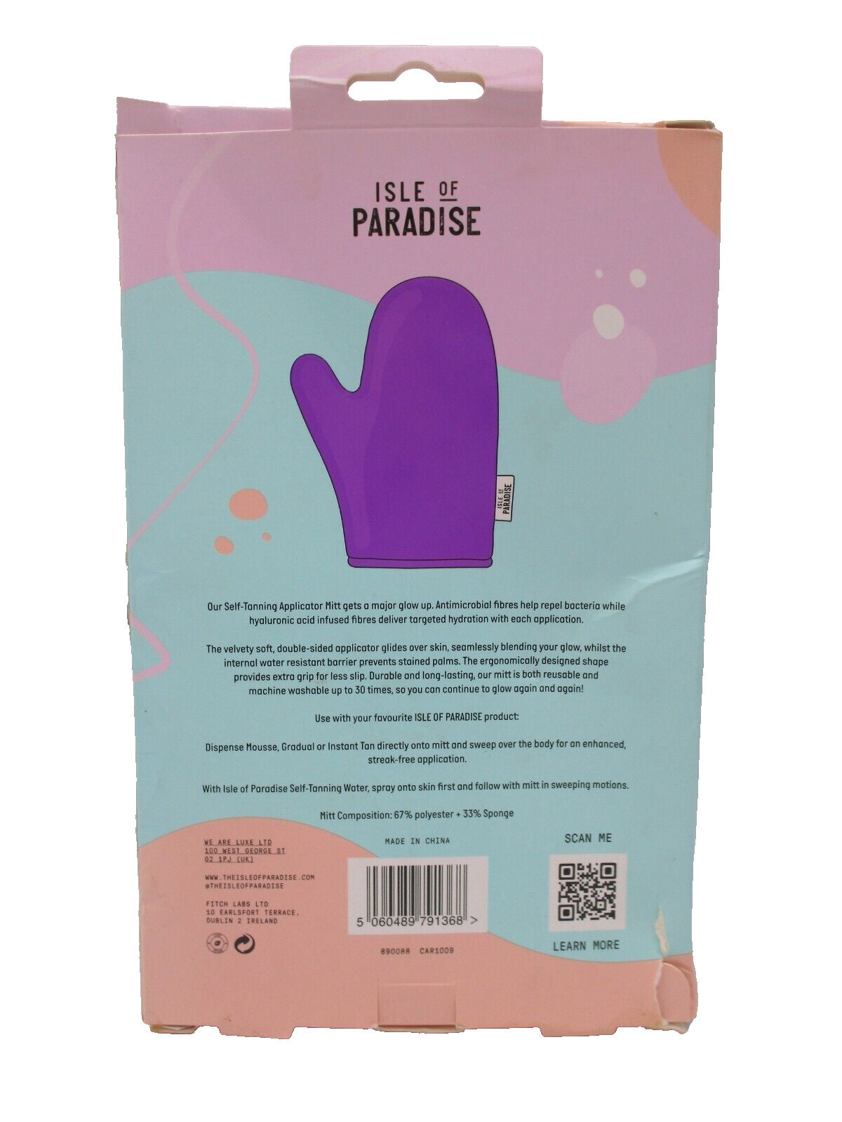 Reusable Double-Sided Self Tan Mitt for Sunless Tanning